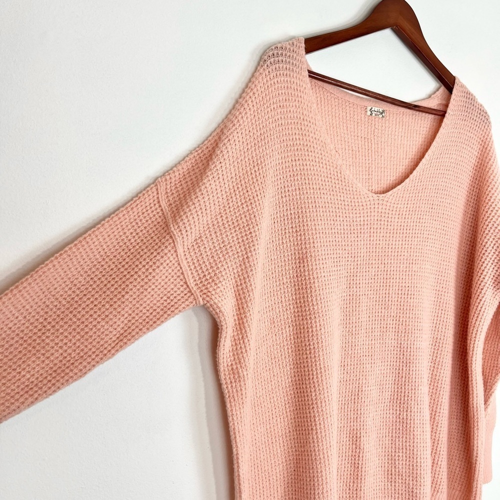 Free People Intimately Free C.O.M.F.Y.
Waffle Knit V-Neck Oversized Sweater - Picture 8 of 14